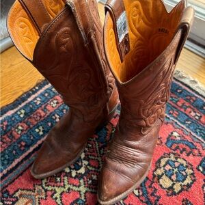 Frye Brown Leather Cowboy Boots